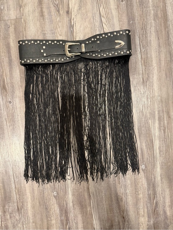 Fringe Statement Studded Black Belt main image 4